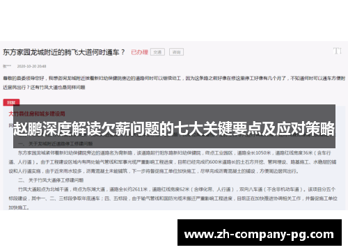 赵鹏深度解读欠薪问题的七大关键要点及应对策略